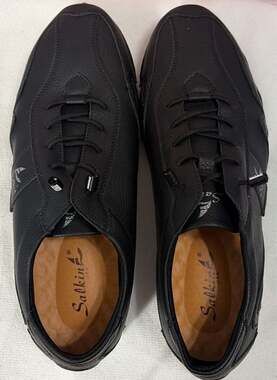 Salkin Men's Barefoot Shoes Breathable Casual Lace-Up Sneakers Black Size 45